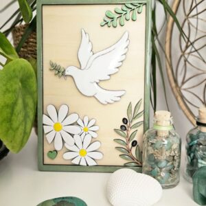 Cadre enchanté – La Colombe et les Marguerites